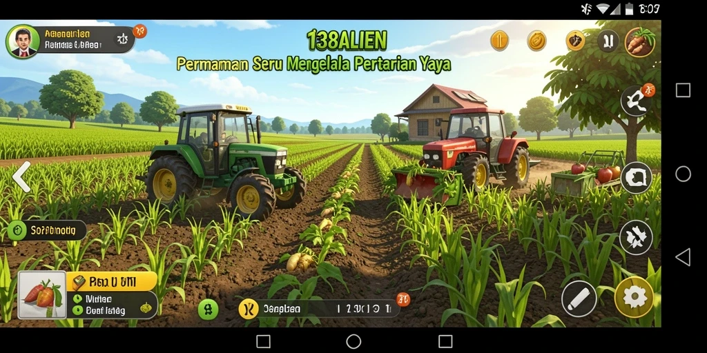 Tampilan menarik dari gameplay 138ALIEN yang menampilkan berbagai kegiatan pertanian.