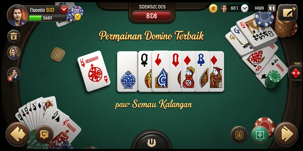 Gameplay seru dengan pemain Domino berkompetisi dan bersosialisasi.