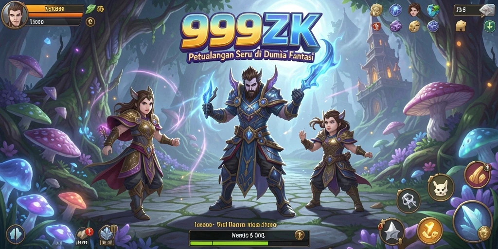 Tampilan gameplay <strong>999ZK</strong> menampilkan petualangan epik di dunia fantastis.