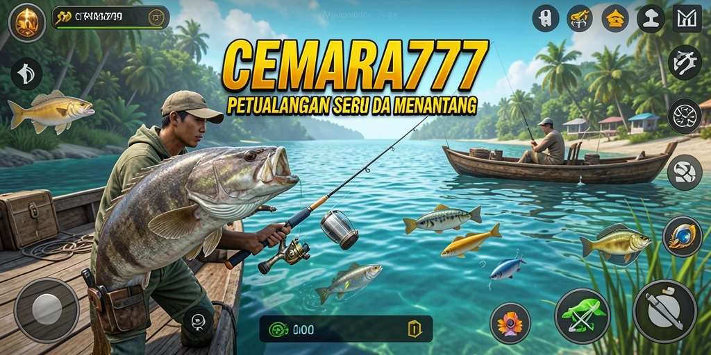Screenshot gameplay CEMARA777 menunjukkan pengalaman memancing yang seru dan realistis.