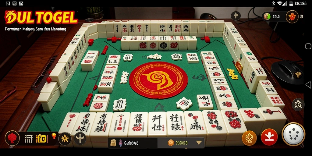Screenshot gameplay DULTOGEL yang menampilkan suasana permainan Mahjong.