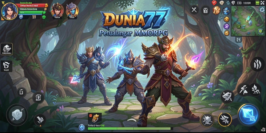 Screenshot DUNIA77 menampilkan eksplorasi mendalam dalam dunia MMORPG.