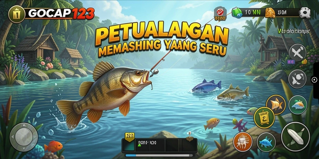 Tampilan gameplay GOCAP123 dengan suasana memancing yang menakjubkan.