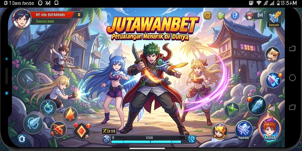 Tampilan gameplay JUTAWANBET yang seru dan menawan dengan karakter Anime.