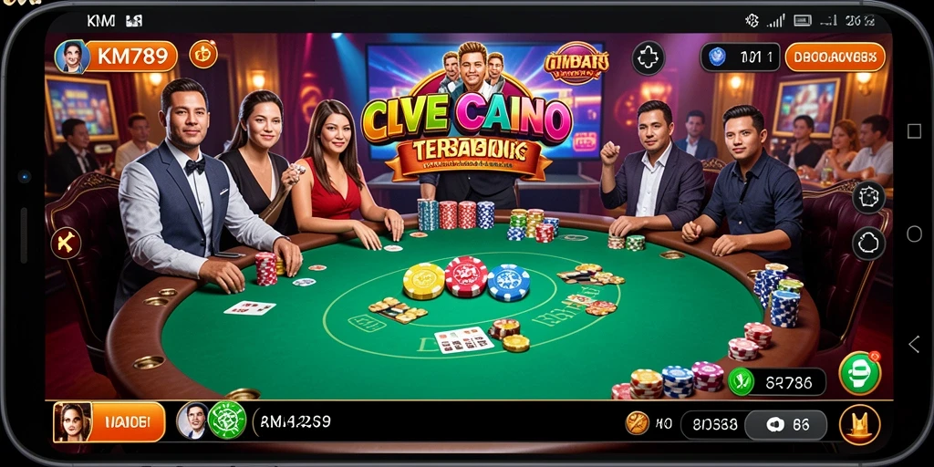 Tampilan gameplay Live Casino yang mendebarkan di KM789.
