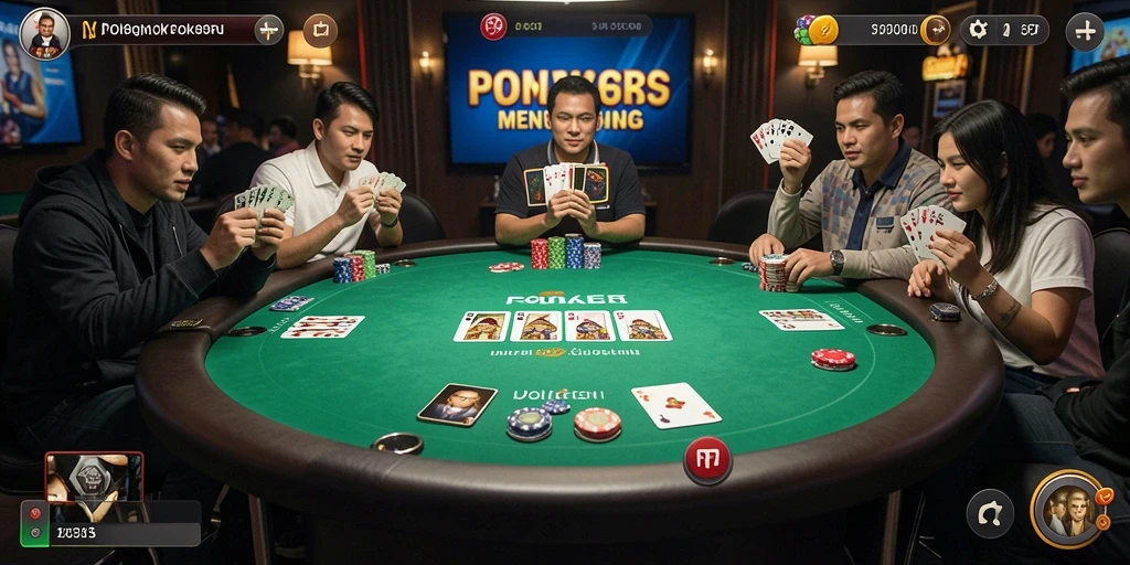 Tampilan gameplay seru dalam aplikasi poker PP7.
