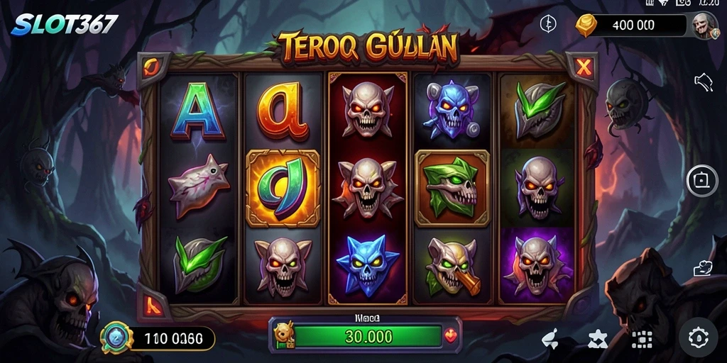 Screenshot menampilkan momen menegangkan dalam game Horror SLOT367.